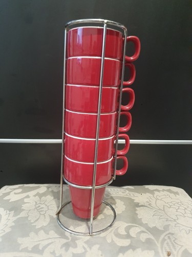 Set red espresso cups - red,