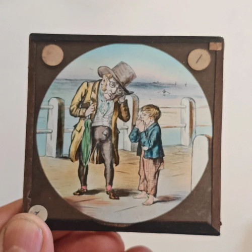 Magic lantern slide satirical - magic,