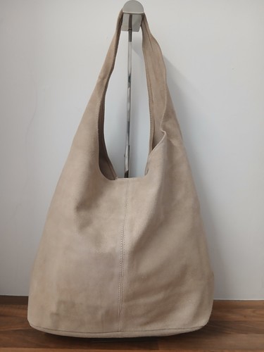 Beige cream suede - cream, hobo
