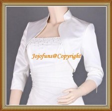 IVORY Satin Wedding 3/4 Sleeve