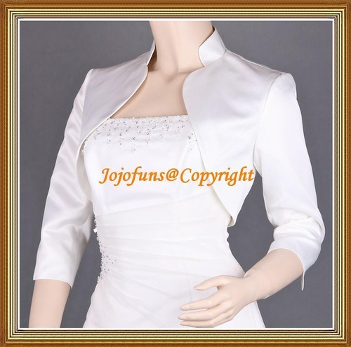 Ivory satin wedding - satin, sleeve