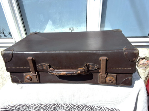 Vintage brown faux leather - vintage,