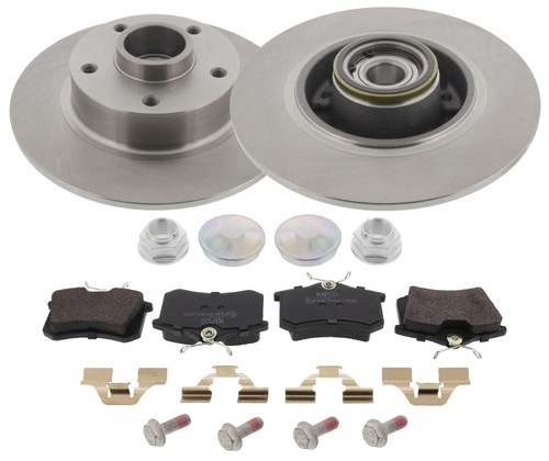 Rear brake discs pads kit - discs, for