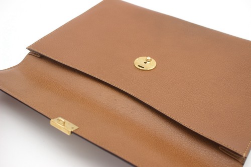 Gucci brown leather portfolio - leather,