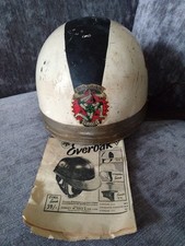 Vintage Pudding Basin Crash Helmet Motorcycle Everoak Isle Of Man