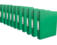 Q-Connect (PACK OF 10) 2 Ring 25mm Paper Over Board Green A4 Binder KF20037