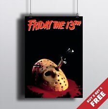 FRIDAY THE 13TH Poster A3 / A4 Horror Mystery Classic Movie Art Print Home Decor