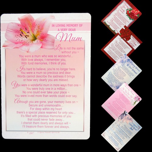 Graveside memorial card mum - memorial,