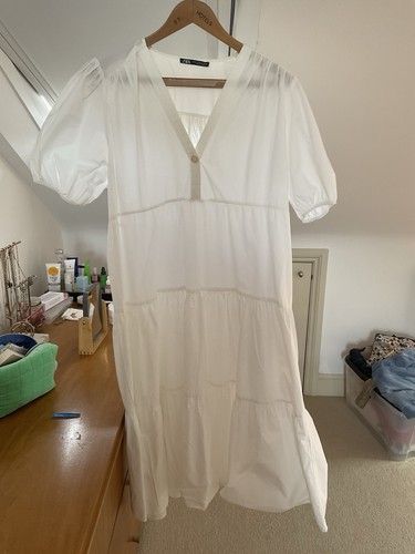 Zara white tiered summer - tiered,
