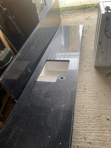 Polished black stone kitchen - polished,