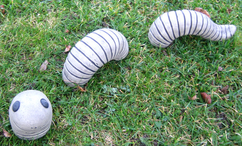 Worm stone garden ornament - worm,