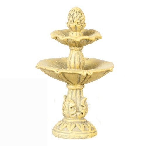 Tan two level bird bath - bird,
