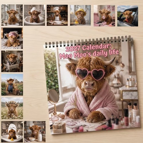 Highland cow calendar 2027 - cow,