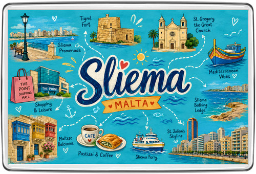 Sliema malta fridge magnet - malta,