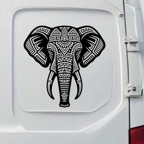 Aztec elephant decal tribal - elephant,