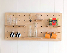 Wooden Pegboard -Large - Birch Plywood Modern Versatile Stylish Storage