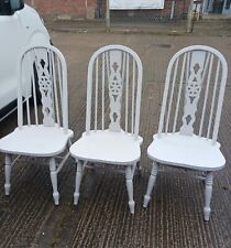 Painted Set Of Three Wheelback Chairs.