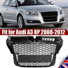 RS STYLE FRONT RADIATOR HONEYCOMB BLACK GRILLE GRILL FOR AUDI A3 S3 8P 2008-2012