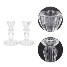 2pcs Glass Candlestick Glass
