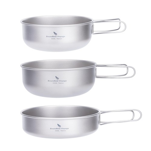 Titanium camping pots and pans - and,