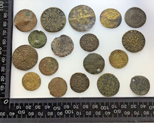 Collection 18 Brass Jetton Jeton Metal Detecting Finds 14th - 16th Century #Y108