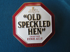 MORLAND OLD SPECKLED HEN METAL BEER PUMP SIGN