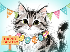 Happy Easter Kitten Greeting