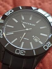 Mens Black Accurist Quartz Watch. Unworn!