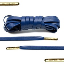 Leather Shoe Laces gold aglets