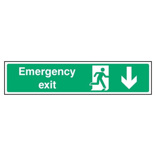 Emergency exit down sign - exit, or