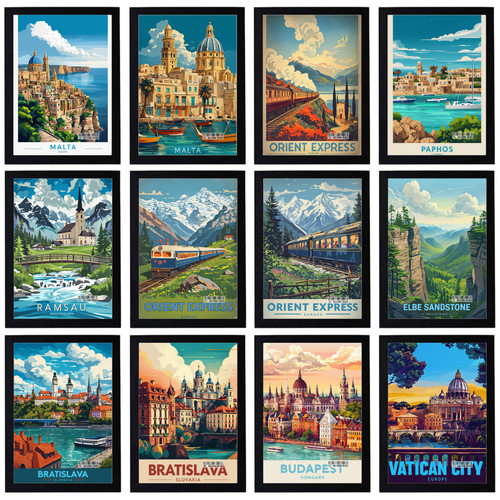 Vintage europe travel holiday - europe,