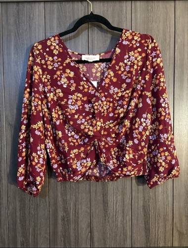 Pink rose floral smocked crop - rose,