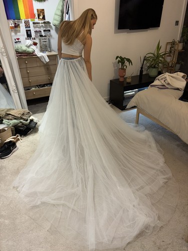 Morilee ivory overskirt - overskirt, with
