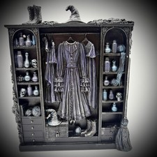 Witch Wardrobe Display Shelf Gothic Decor Spooky Halloween Ornament Sculpture