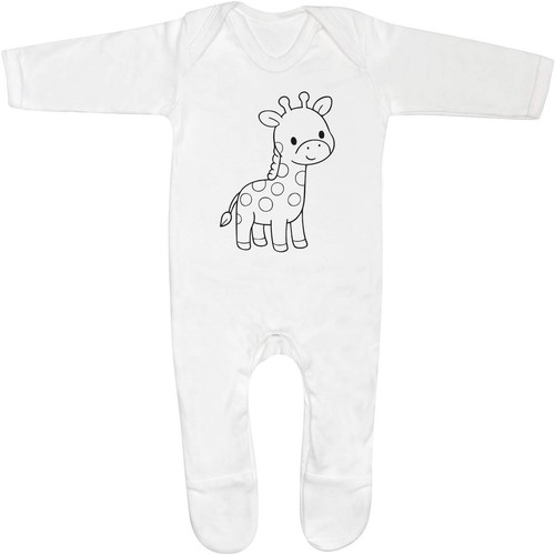 Baby giraffe sleepsuit - 'baby,