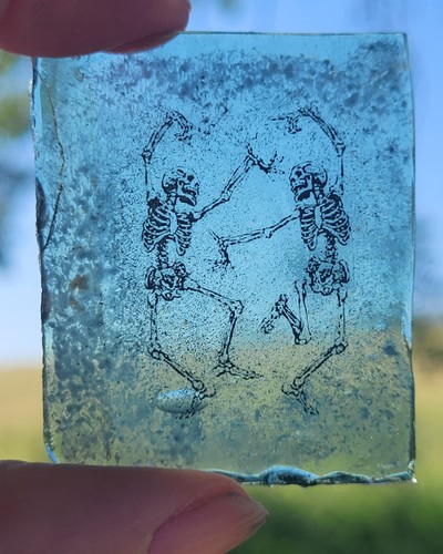 Stained glass skeletons - glass,
