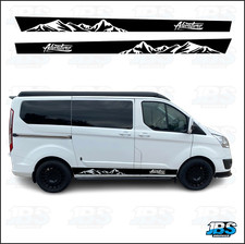 FITS  Transit Custom LWB ADVENTURE Stripes Mountain Camper Van Graphics Stickers