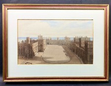 Windsor Castle Quadrangle 1828 in aquatint by William Daniell framed