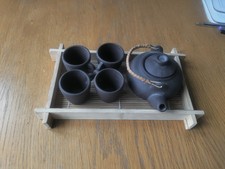 Vintage chinese clay tea set - vintage,