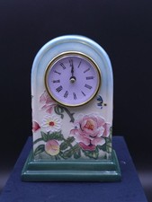 Old Tupton Ware Hand Painted Floral Mantel Clock with Box