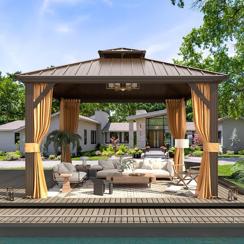 Hardtop aluminum gazebo - hardtop, double