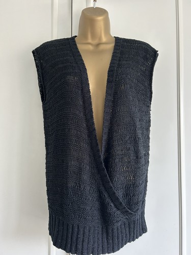 Black loose knit open neck - loose,