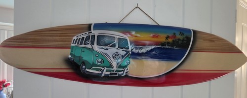Green retro campervan - vw,