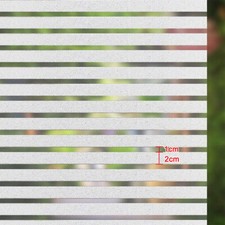 5M/2M Privacy Stripe Frosted Window Film Frost Etched Glass Static Plastic Vinyl