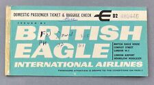 BRITISH EAGLE INTERNATIONAL AIRLINES VINTAGE USED TICKET CHESTER - LONDON 1968