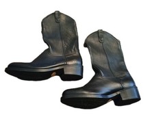 Vtg Double H Mens Black Boots