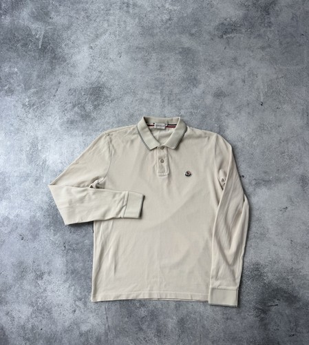 Moncler beige polo shirt - l/s,