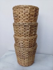 IKEA FRIDFULL X 4 Basket Plant Pot With Plastic Inner Water Hyacinth