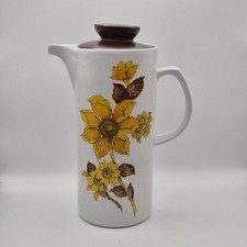 Vintage 1960s Alfred Meakin Glo-White Ironstone Coffee Pot with Floral Design