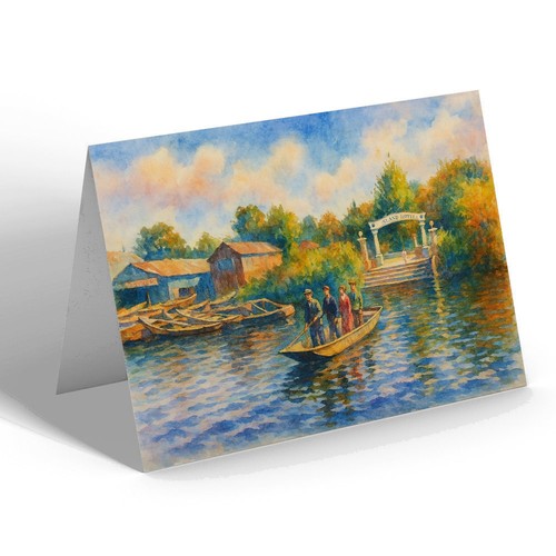 Greeting card eel - eel, island
